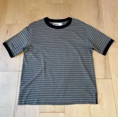 【美品】MHL.コットンリネンストライプTシャツ　Ⅱ
