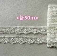 ＜計 50m＞柔らかい　ラッセルレース　アイボリー
