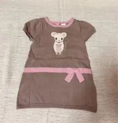 H＆M 75cm グレイ系ニットワンピース