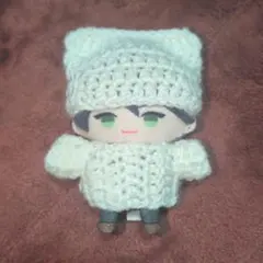 【特別価格】《白》にじぱぺっと ぬい服 10cm 猫耳ニット帽 セーター