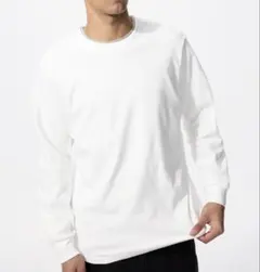 未使用＊ユニクロ＊男女兼用＊ソフトタッチクルーネックTシャツ＊長袖＊ホワイト＊S