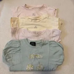 プティマイン 90 トップス 4枚セット さくらんぼ 女の子 まとめ売り 春夏