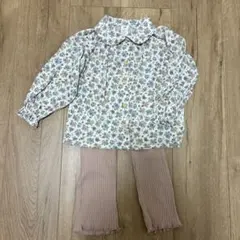 H&M 花柄シャツとリブパンツセット
