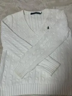 Ralph Lauren Sport ホワイト ケーブルニット M