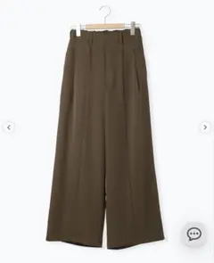 サマンサモスモスブルー　切り替えタックパンツ　ブラウン