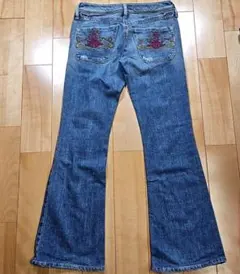 ディーゼル　ストレッチデニム　24　ローライズ　可愛い刺繍　Y2K　小柄
