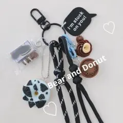 ★ホイップくまちゃん×ドーナツ★パラコード・じゃらじゃらキーホルダー