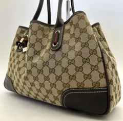 【極美品】グッチ プリンシー トートバッグ シェリーライン GGキャンバス