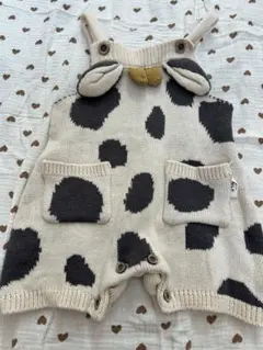 tete a tete カウ柄 ニット サロペット 70cmのサムネイル