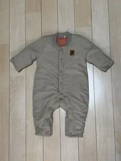 ベビー 中綿入り カバーオール 50〜70cm 秋冬用 カーキ 西松屋 防寒