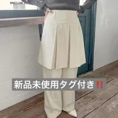 LOWRYS FARM プリーツミニスカート アイボリー 白