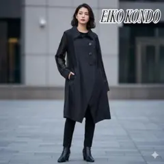 美品　エイココンドウ　薄手アウターコート　パワーネット　チュニック　42