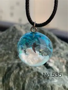 レジンネックレスNo.535 青空　雲レジン　鳥　シャボン玉　空　快晴　入道雲