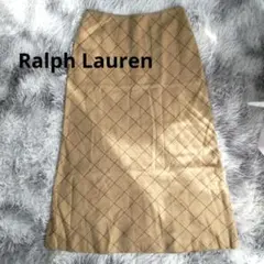 【Ralph Lauren】ロングスカート 毛100% チェック Ｌサイズ