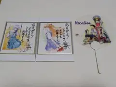 エヴァンゲリオン 貞本義行描き下ろしサイン色紙 綾波レイ・アスカ