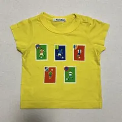 familiar ファミリア Tシャツ 80 サッカー柄 イエロー 半袖