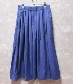 美品✨グリーンレーベルリラクシング タックフレアスカート ブルー サイズ38