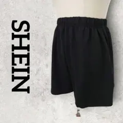 SHEIN ショートパンツ ハーフパンツ ハイウエスト 無地 (М) ブラック
