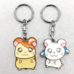 とっとこハム太郎 リボンちゃん 首振り メタルチャーム キーホルダー 2個セット