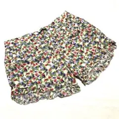 603 花柄ショートパンツ 半パン ハーフパンツ 裾フリル 美品