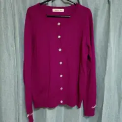 Apuweiser-riche 紫 カーディガン 長袖　ビジュー袖