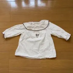 バースデイ フリル襟 リボン刺繍 アイボリー トップス