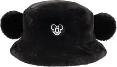 ミッキーマウス ファー素材帽子 黒