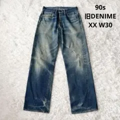 90s 旧DENIME XX W30 赤タブ セルビッジ 色落ち雰囲気系 鬼ヒゲ