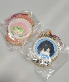 鬼滅の刃　伊黒小芭内　甘露寺蜜璃　クッキー風キーホルダー