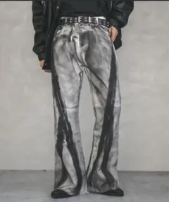 フレアデニムパンツ グレー ブラック　y2k 専用