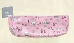 ネコ柄　ペンケース　ピンク