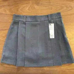 GU サイドプリーツスコート ダークグレー M