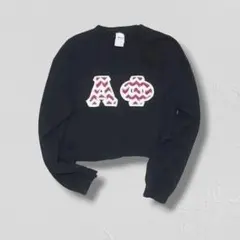 ▪️00s ギリシャ語 ビンテージ スウェット 幾何学 ボックス シルエット 赤黒