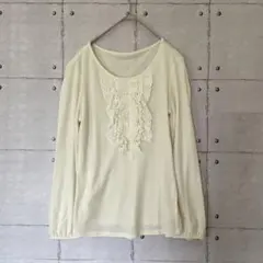 AMACA 三陽商会 長袖 Tシャツ レース装飾 アイボリー