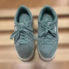 プーマ メイズ ターコイズブルー 厚底 スニーカー 24センチ