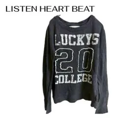 LISTENHEARTBEAT 長袖ロゴプリントトレーナー　ロンT