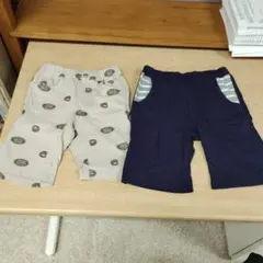 ベージュとネイビーのボトムス 120㎝