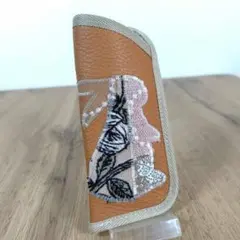 月*陽様 ミナペルホネン/牛革キャメル　カケラパッチうさぎさんロージィー/メガネ