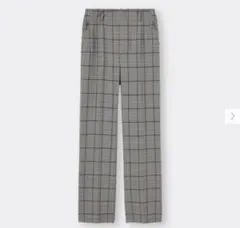 ハイウエストストレートスラックス(チェック)