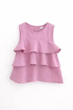 【petit main_110㎝】プティマイン フリルブラウス ノースリーブ