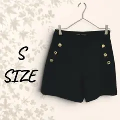 ZARA ゴールドボタン ショートパンツ ブラック S モード　モノトーン　良品