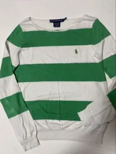 Ralph Lauren Sport 緑白ストライプ長袖シャツ