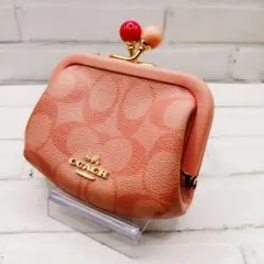 COACH シグネチャーコインケース 小銭入れ がま口財布 c1708/ピンク