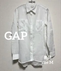 極美品✨GAP ラミーWポケットシャツ 白 M 長袖
