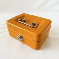 八番屋　オレンジ金属製キャッシュボックス