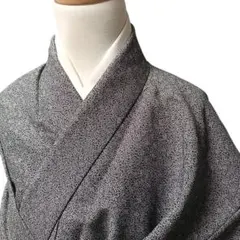 夏着物絽の正絹夏鮫小紋 透け感あるグレー系 縫い紋あり - メルカリ