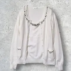 ANNA LUNA ビジューアンサンブル ツインニット カーディガン 半袖 M