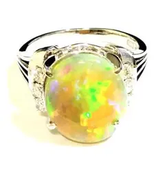 Pt900 メキシコオパール 1.552ct ペンダント トップ 宝石鑑別書付 