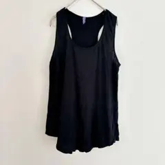 ブラックタンクトップ ノースリーブ レディース トップス スポーツ 無地 XS