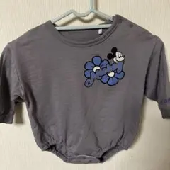 ミッキーマウス ロンパース グレー